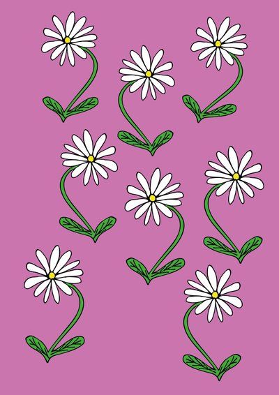 Tusenskönor upprepar rosa bakgrund (digital) av Daisy de Villeneuve