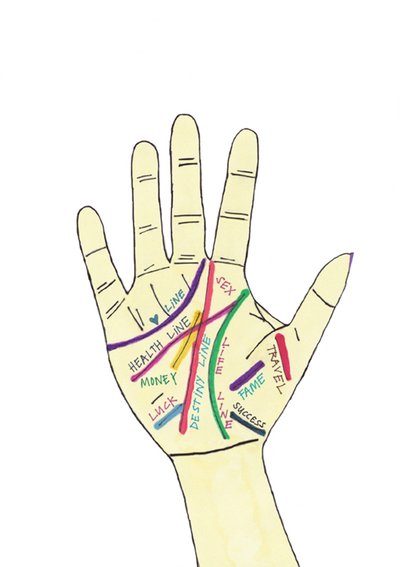 Palm Hand (tuschpenna på papper) av Daisy de Villeneuve