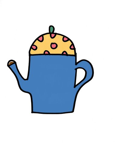 Spotty Tea Pot (tuschpenna på papper) av Daisy de Villeneuve
