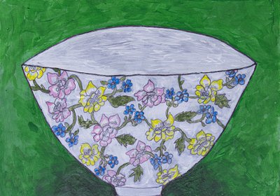 Färgglad skål med blommönster av Dale Hefer & Family