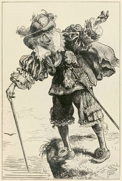 Ateist som skrattar åt kristen och hoppfull från The Pilgrims Progress From This World, To That What Is To Come av John Bunyan (1628-1688) illustration av Thomas Dalziel (1823-1906) av Dalziel Brothers