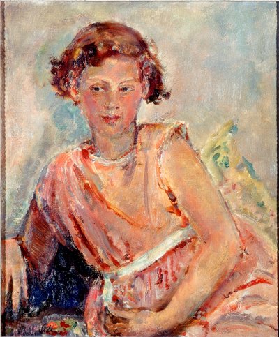 I eftertänksamt tillstånd (olja på duk) av Dame Ethel Walker