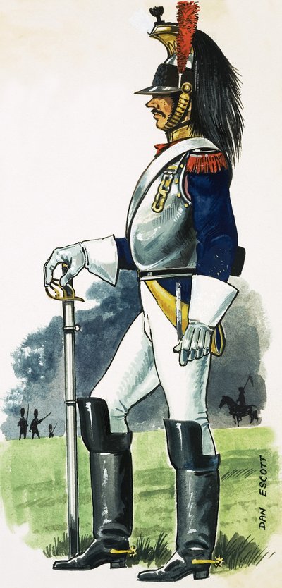 Fransk beriden cuirassier från den kejserliga armén i Frankrike av Dan Escott