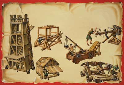 Belägringsmaskiner (gouache på papper) av Dan Escott