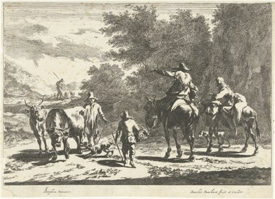 Herdar och boskap på väg Southern Landscapes (serietitel) av Dancker Danckerts