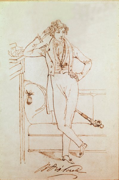 Porträtt av Benjamin Disraeli, brittisk politiker och grundare av det konservativa partiet av Daniel Maclise
