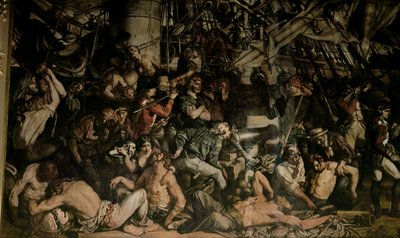 The Death of Nelson, detalj av det nedre däcket av Victory av Daniel Maclise