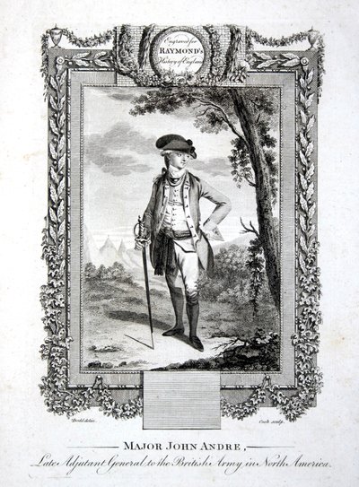 Major John Andre, avliden generaladjutant för den brittiska armén i Nordamerika, graverad av Thomas Cook (1744-1818) c.1785 (gravyr) av Daniel (after) Dodd