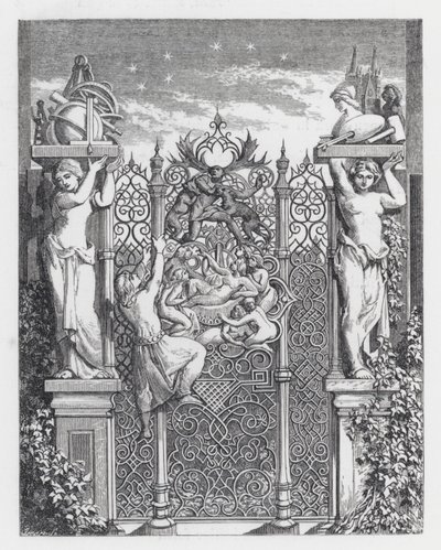 Illustration till Tennysons dikt, The Princess (gravyr) av Daniel (after) Maclise