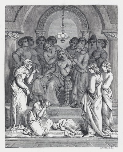 Illustration till Tennysons dikt, Prinsessan (gravyr) av Daniel (after) Maclise