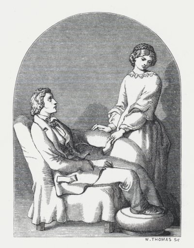 Illustration till Tennysons dikt, Prinsessan (gravyr) av Daniel (after) Maclise