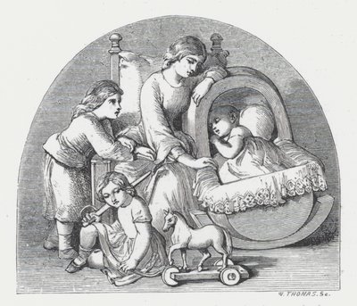 Illustration till Tennysons dikt, Prinsessan (gravyr) av Daniel (after) Maclise