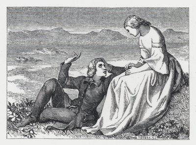 Illustration till Tennysons dikt, Prinsessan (gravyr) av Daniel (after) Maclise