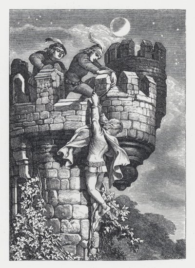 Illustration till Tennysons dikt, Prinsessan (gravyr) av Daniel (after) Maclise