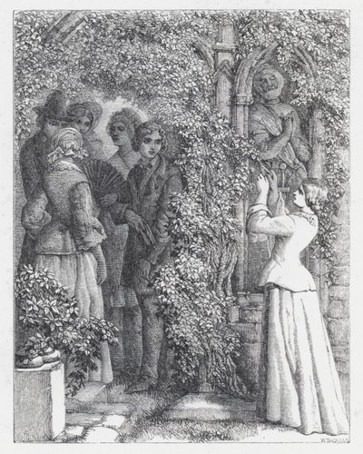 Illustration till Tennysons dikt, The Princess (gravyr) av Daniel (after) Maclise