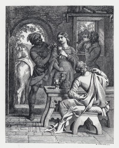 Illustration till Tennysons dikt, The Princess (gravyr) av Daniel (after) Maclise