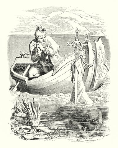Arthurs död (gravyr) av Daniel (after) Maclise