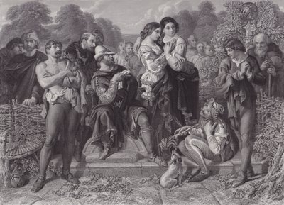 Orlando och brottaren, "Som du gillar det" (gravyr) av Daniel (after) Maclise