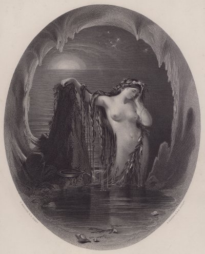 Harpans ursprung (gravyr) av Daniel (after) Maclise