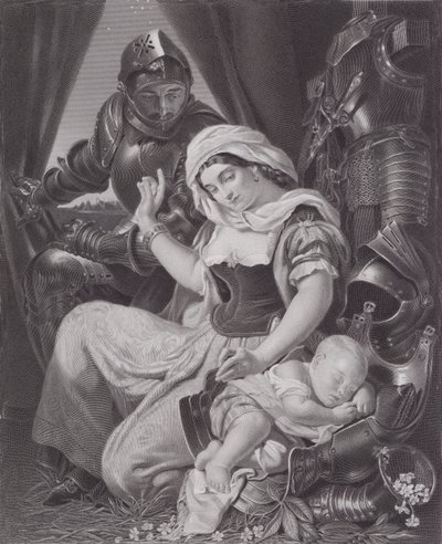 Krigarens vagga (gravyr) av Daniel (after) Maclise