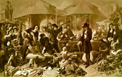 Peter den store på Deptford Dockyard av Daniel 1806 70 Maclise