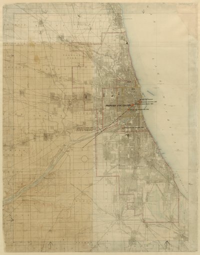 Plan för Chicago, Chicago, Illinois, diagram som visar stadens tillväxt, 1909. av Daniel Burnham