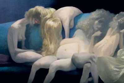The Young Bride and the Dead Wives, detalj, från Bluebeard av Charles Perrault (1628-1703) av Daniel Cacouault