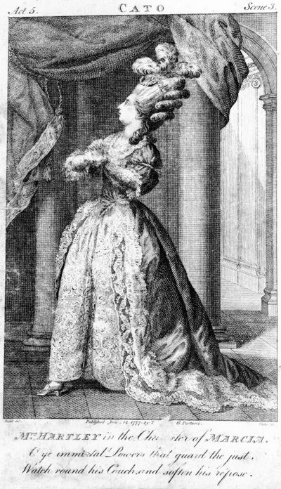 Mrs Hartley som Marcia i Addisons "Cato", 1777 av Daniel Dodd