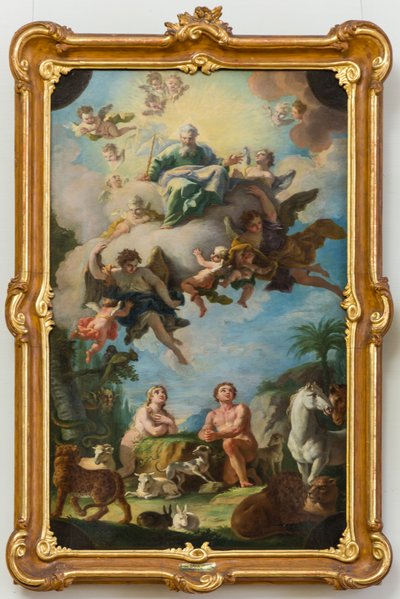 Paradiset (skiss till en takfresk i Sonntagbergbasilikan, Niederösterreich) av Daniel Gran