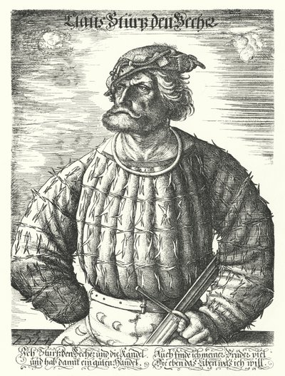 Kunz von der Rosen, hovnarr av den helige romerske kejsaren Maximilian I av Daniel Hopfer
