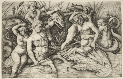 Två Tritons slåss - Battle of the Sea Gods högra del. av Daniel Hopfer