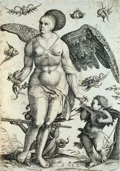 Voluptas, tidigt 1500-tal. av Daniel Hopfer the Younger