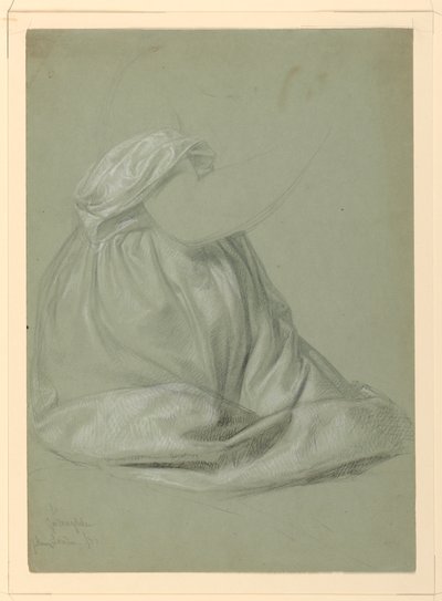 Draperistudie för "A Magdalen" av Daniel Huntington
