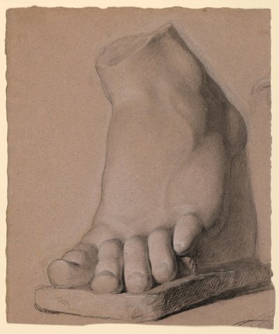 Teckning, vänster fot från gips, 1840 av Daniel Huntington