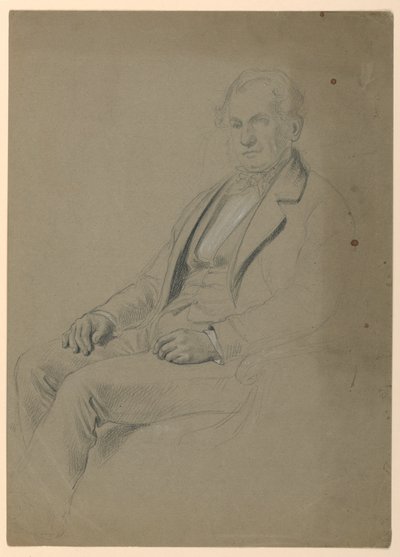Teckning, Sittande man, 1860 av Daniel Huntington
