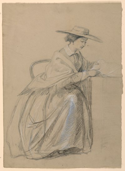 Teckning, Mrs Sheppard Gandy sittande, 1859 av Daniel Huntington