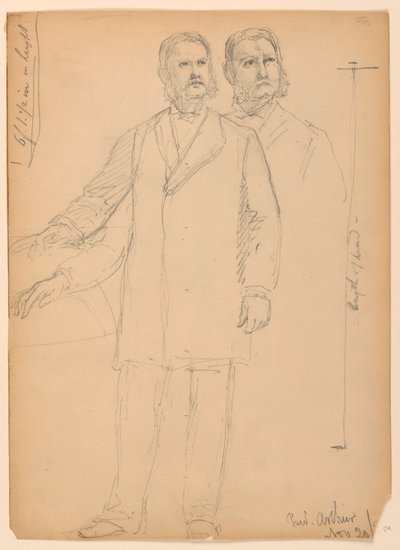 Teckning, president Chester A. Arth, 1850 av Daniel Huntington