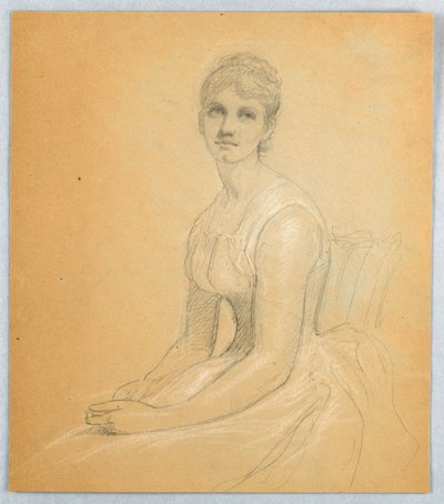 Teckning, Skiss till porträtt av en kvinna, 1881 av Daniel Huntington