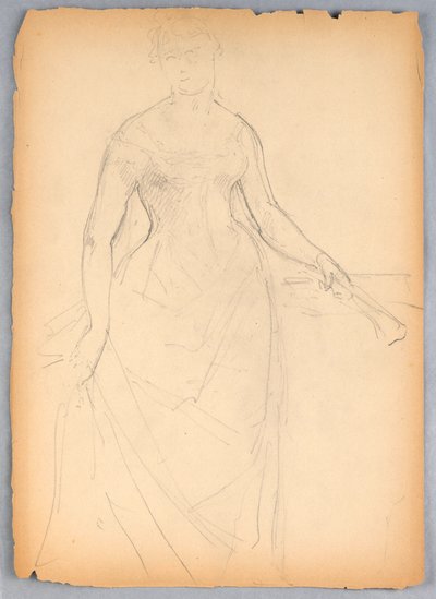 Teckning, Skiss till porträtt av Bella Worsham, 1878 av Daniel Huntington