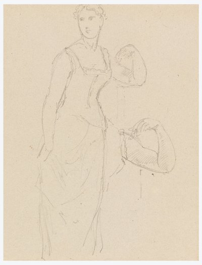 Teckning, Skiss till porträtt av Bella Worsham, 1878 av Daniel Huntington