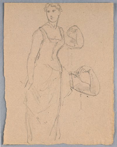 Teckning, Skiss till porträtt av Bella Worsham, 1878 av Daniel Huntington