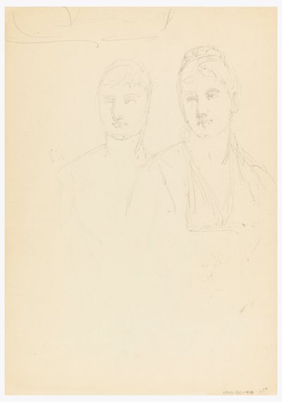 Teckning, Skiss till porträtt av Bella Worsham, 1878 av Daniel Huntington