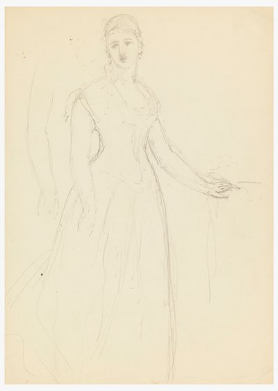 Teckning, Skiss till porträtt av Bella Worsham, 1878 av Daniel Huntington