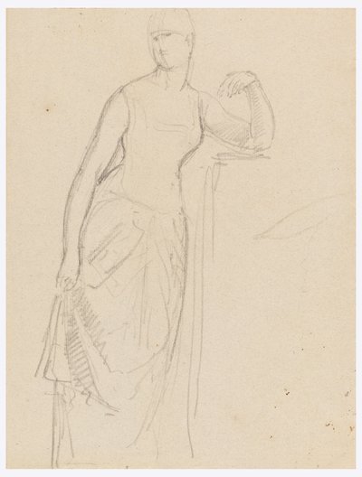 Teckning, Skiss till ett porträtt av Mrs Bella Worsham, 1878 av Daniel Huntington