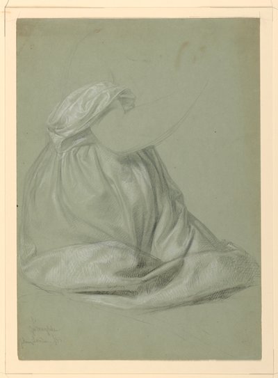 Teckning, Studie till "En Magdalena", D, 19 november 1852 av Daniel Huntington