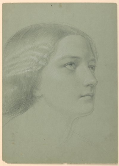 Teckning, Studie till "En Magdalena", F, 1852 av Daniel Huntington