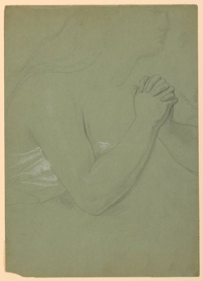 Teckning, Studie till "En Magdalena", F, 1852 av Daniel Huntington