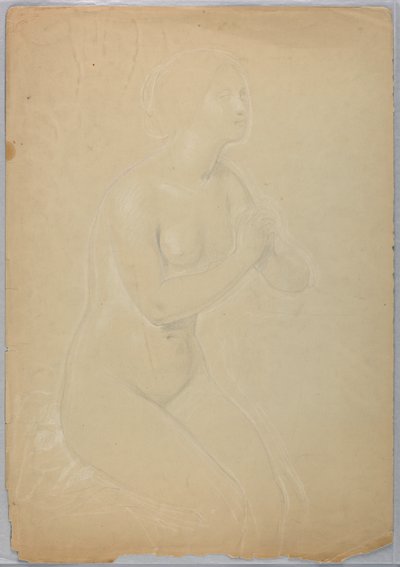 Teckning, Studie till "En Magdalena", F, 1852 av Daniel Huntington