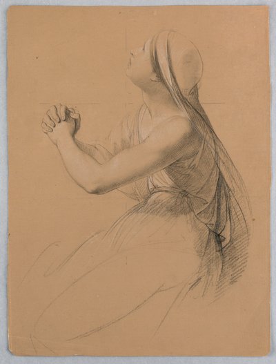 Teckning, Studie till "Communion of t", 1844 av Daniel Huntington