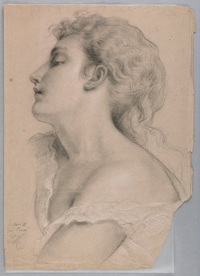 Teckning, studie till "Justice and Pe", 1878 av Daniel Huntington